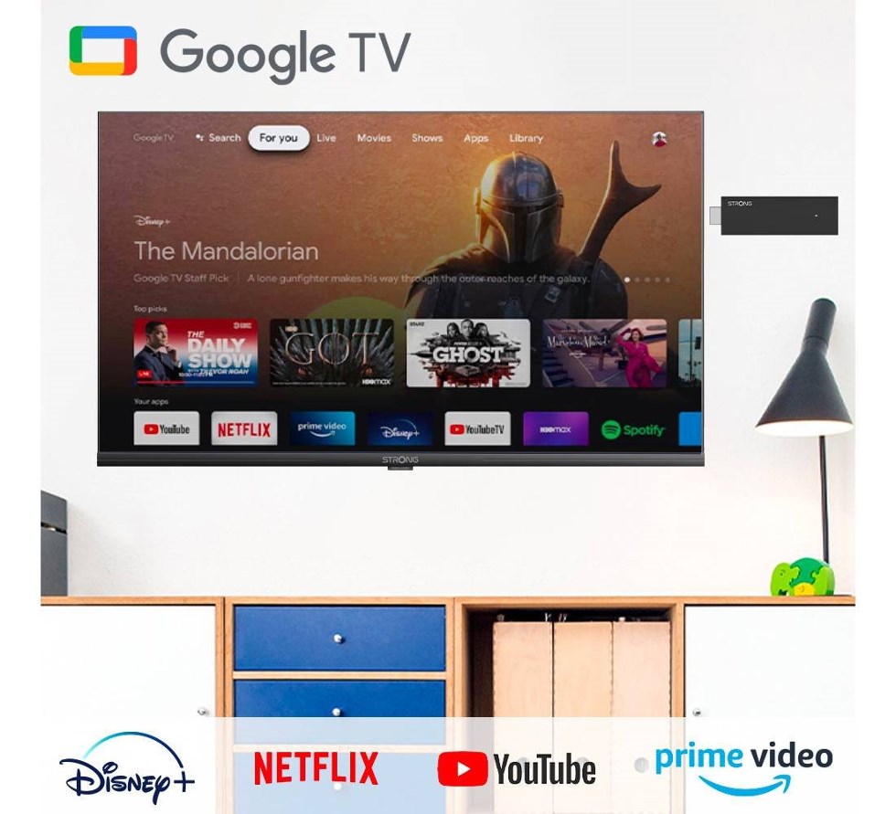 Strong SRT41 Google TV HDMI TV stick intrení úložiště 8 GB